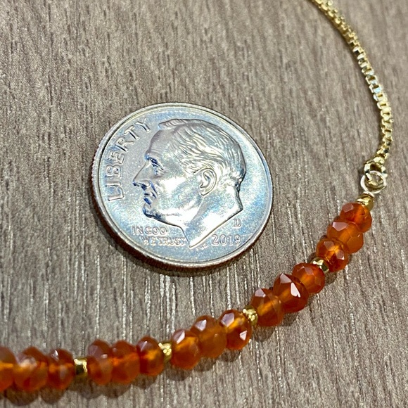 Genuine Carnelian gemstones bracelet - Picture 4 of 7